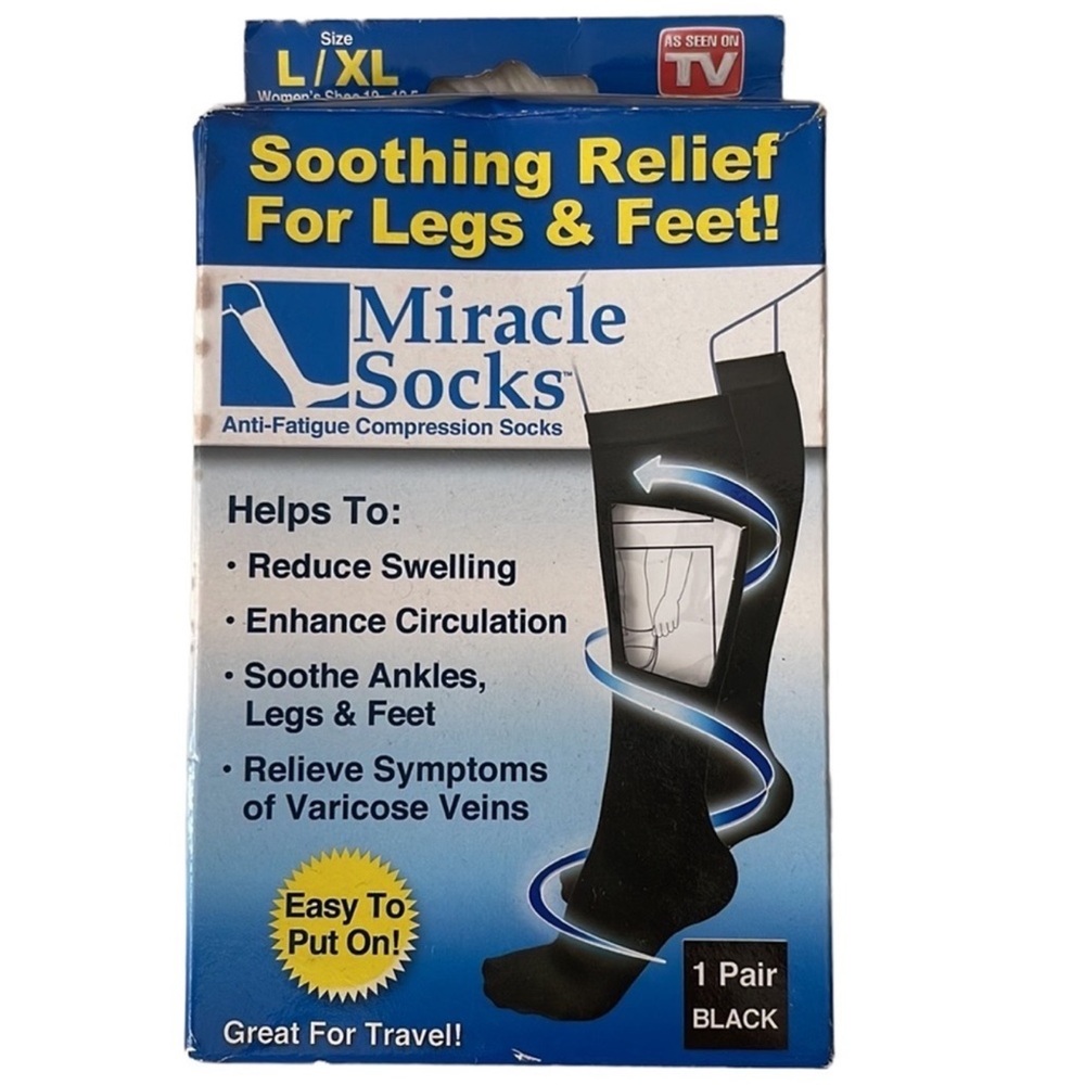 Miracle Black Compression Socks - Picture 2 of 5